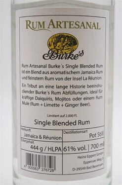 Burke's Single Blended White Rum -Edler Wein Genuss dsc01283