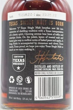Texas Single Malt Classic Edition 8 Texas Single Malt Classic Edition -Edler Wein Genuss dsc09357