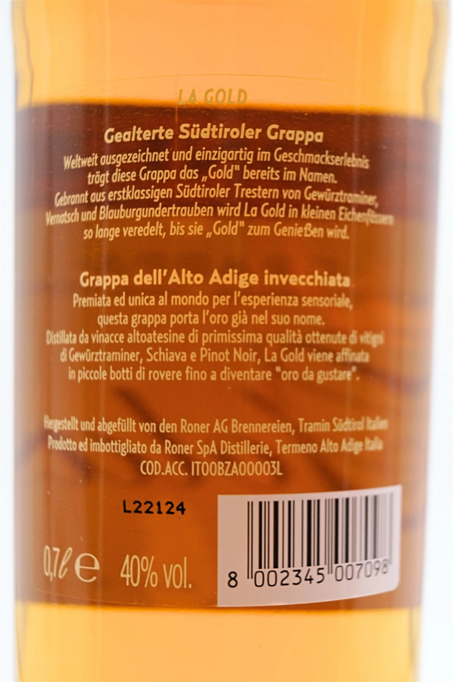 Grappa La Gold 4 Grappa La Gold – Bild 4